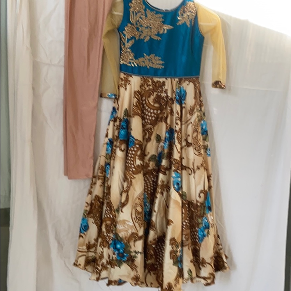 Beautiful blue and gold gown